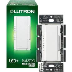 Wall Dimmers Lutron macl-153mr-wh maestro 120-watt multi-location cfl/led digital dimmer