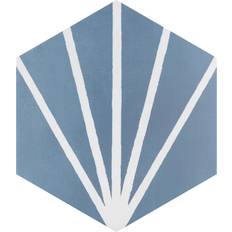 Tiles Merola Tile Horizon Dusk Hex Azul 7-3/4" Ceramic Floor and Wall Tile