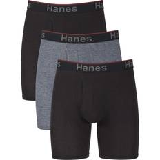 Hanes Herenondergoed Hanes Ultimate Total Support Pouch Big Boxer Brief 3-pack - Black/Grey