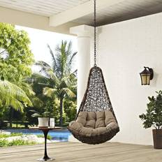 Outdoor Hanging Chairs modway Abate Collection EEI-2657-BLK-MOC-SET Swing