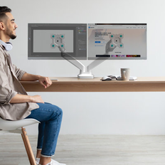 Dual Arm Monitor Desk Mount G160-W