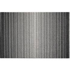 Black and white stripe rug Chilewich Domino Stripe Shag Runner Black, White