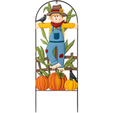 Orange Garden Ornaments GlitzHome 3.5Ft Fall Metal Arch Scarecrow Yard Stake