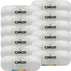 Caron White Simply Soft Solids Yarn Multipack of 12 12 Pack