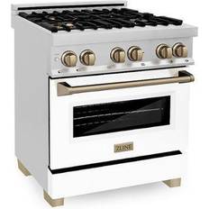 Ranges ZLINE ZLINE Autograph Edition Dual Fuel Range RAZ-WM-30 Stainless Steel, White