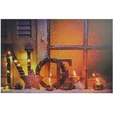 Candlesticks, Candles & Home Fragrances Northlight Seasonal LED Lighted Noel & Flickering Christmas Canvas Candlestick