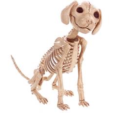 Yellow Decorative Items Sitting Puppy Skeleton Decoration Dekofigur