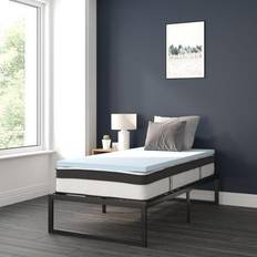 Beds & Mattresses Flash Furniture Leo 14 Metal Platform Bed Frame Cool Gel