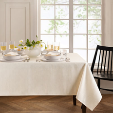 Rectangular Tablecloths Elrene Continental Solid Texture Water and Stain Resistant Tablecloth 60 x 102 Mantel Blanco, Beige