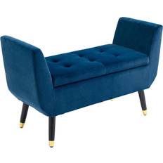 Blauw Opbergbanken Homcom Luxe Zitbank 107 cm x 42 cm x 65 cm