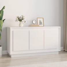 Mobili vidaXL Credenza Bianco Lucido 102x35x55 cm in Legno Multistrato Madia