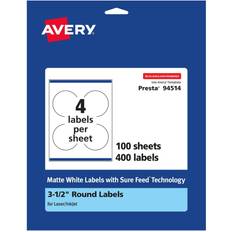 Avery label maker Avery Matte White Round Labels with Sure Feed, 400