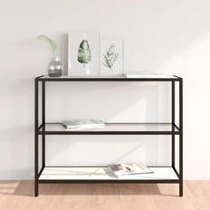 vidaXL Shelf Transparent Tempered Glass Console Table