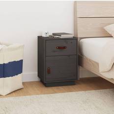 vidaXL 40x34x55 massivt Sengebord