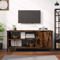 vidaXL Cabinet Smoked Engineered Wood TV Bench