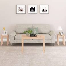 Braun Beistelltische vidaXL Satztische 3 massivholz kiefer couchtisch sofatisch Beistelltisch