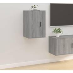 Grey TV Benches vidaXL Wall Mounted Cabinet Grey Sonoma 40 x 34.5 x 60 cm TV Bench