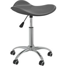 Leatherette Kitchen Chairs vidaXL Salon Spa Stool Grey Faux Leather Kitchen Chair