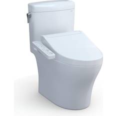 Toilets Toto Aquia IV Cube 2-piece 0.9/1.28 GPF Dual Flush Elongated Comfort Height Toilet in. White C2 Washlet Seat Included