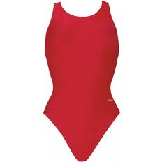 Elastane/Lycra/Spandex Swimsuits Dolfin Womens Basic Solid Red Performance Back One Piece - Red