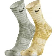 Dame - Fitness - Grøn Strømper Nike Everyday Plus Cushioned Tie-Dye Crew Socks 2-pack - Multi-Colour