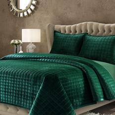 Tribeca Living Velvet Quilts White, Black, Red, Purple, Blue, Green, Grey, Beige, Brown (243.84x233.68cm)