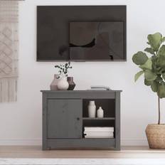 Tre TV-benker vidaXL Grey Solid Wood Pine TV Bench