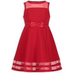 Calvin Klein Little Girl's Illusion Mesh-Hem Dress - Cherry