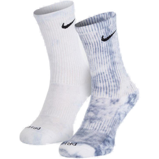 Dame - Fitness - Grå Strømper Nike Everyday Plus Cushioned Tie-Dye Crew Socks 2-pack - Multi-Colour