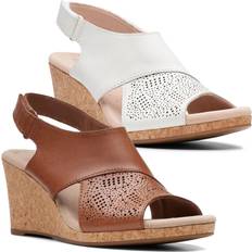 Clarks Women Heeled Sandals Clarks Lafley Joy White Womens Wedges