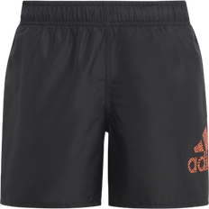 Adidas Boy's Logo CLX Swim Shorts - Black/App Solar Red