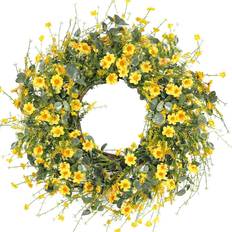 Yellow Decorations Sggvecsy Yellow Daisy Wreath Summer Wreath