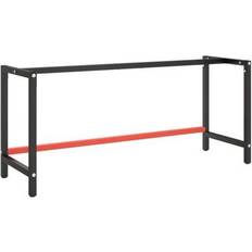 Rouge Bancs vidaXL Cadre de Banc de Travail Noir et Rouge Mat 180 x 57 x 79 cm Métal Banquette