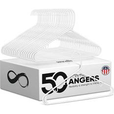 White Hangers SereneLife 50-Pack Standard Space Hanger