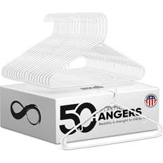 SereneLife White Standard Plastic Hangers Set 50-Pack Hanger