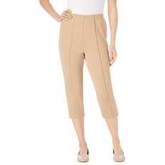 Woman Within Pants & Shorts Woman Within The Hassle-Free Soft Knit Capri Plus Size - New Khaki