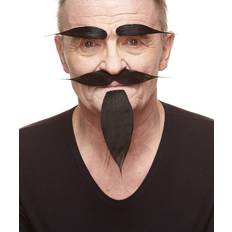 Costumes Mustaches Devil black beard & eyebrows set 3m self adhesive facial hair theatre