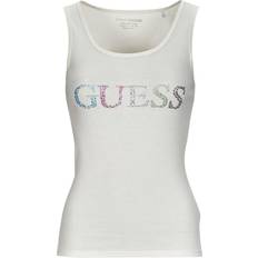 Guess Donna Canottiere Guess Colorful Logo Tank Top - Bianco