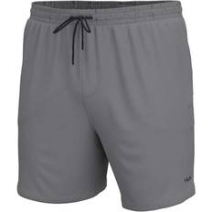 Gray - Men Swimming Trunks Huk Pursuit Volley Swim Shorts - Night Owl