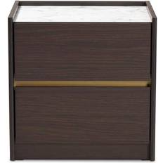 Gold Tables Baxton Studio Nightstands Dark Bedside Table