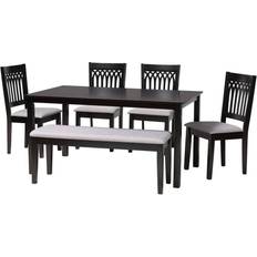 Gray Dining Sets Baxton Studio Genesis Modern Dining Set 5