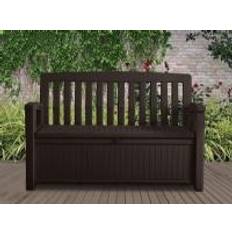 Keter Bancs de Jardin Keter Coffre En Résine Patio Bench 227L - Marron Banc de Jardin