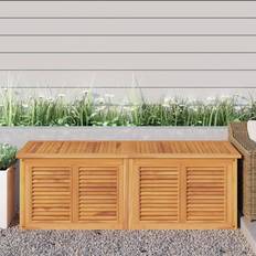 Teak Scatole per mazzi vidaXL Contenitore Giardino Con Borsa 150x50x53 cm Legno Massello Teak - Marrone