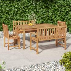 vidaXL 2x bench + chair Patio Dining Set, 1 Table incl. 4 Chairs