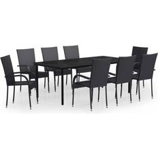 Utemöbler vidaXL trädgården Matgrupp, 1 Bord inkl. 8 Stolar