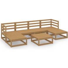 Pinewood outdoor vidaXL 7 Piece Garden Solid Pinewood Outdoor Lounge Set