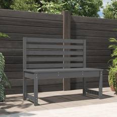 Teak Tuinbanken en Banken vidaXL Tuinbank 109 cm Massief Grenenhout Grijs