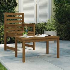 vidaXL Havebord 82,5x50,5x45 massivt fyrretræ gyldenbrun