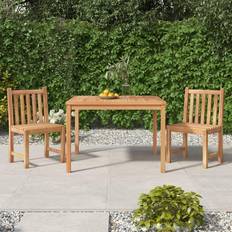 Teak Patio Dining Sets vidaXL 3 Piece Garden Patio Dining Set