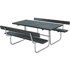 Plus AS Picnic Bench 1770 x 1840 mm with 2 Back Rests Grey